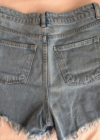 Mavi Pastel Renk Salaş mini Denim Şort - Görsel 3