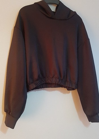 s Beden Kadın Siyah Oversize Sweatshirt crop