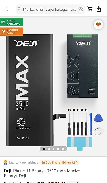 DEJİ İPHONE 11 3510 mAH Batarya