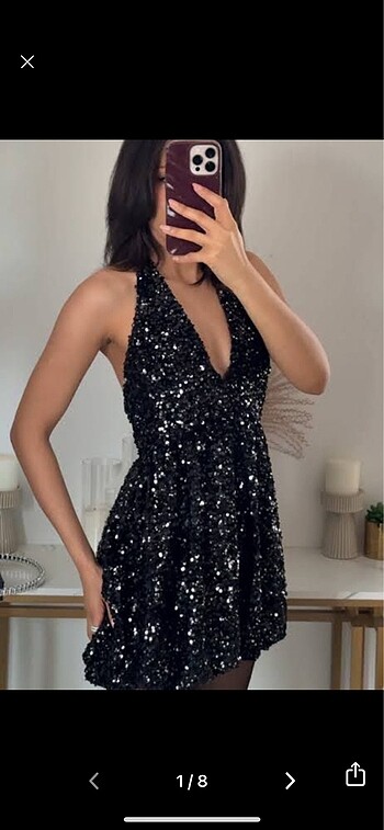 Zara zara pullu payetli elbise