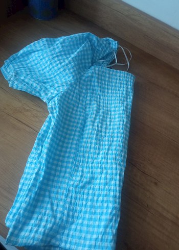 Mavi Bağcıklı Mini Bluz - Görsel 5