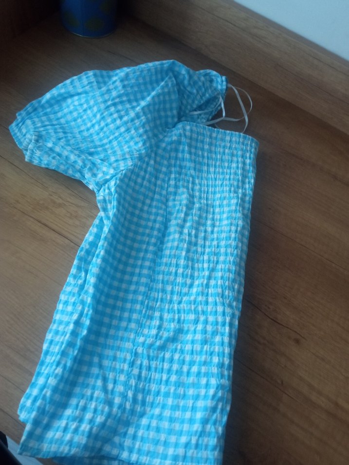 Mavi Bağcıklı Mini Bluz - Görsel 5