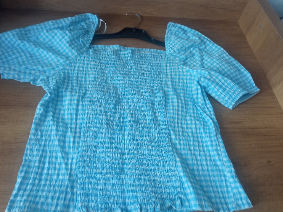 Mavi Bağcıklı Mini Bluz - Görsel 2