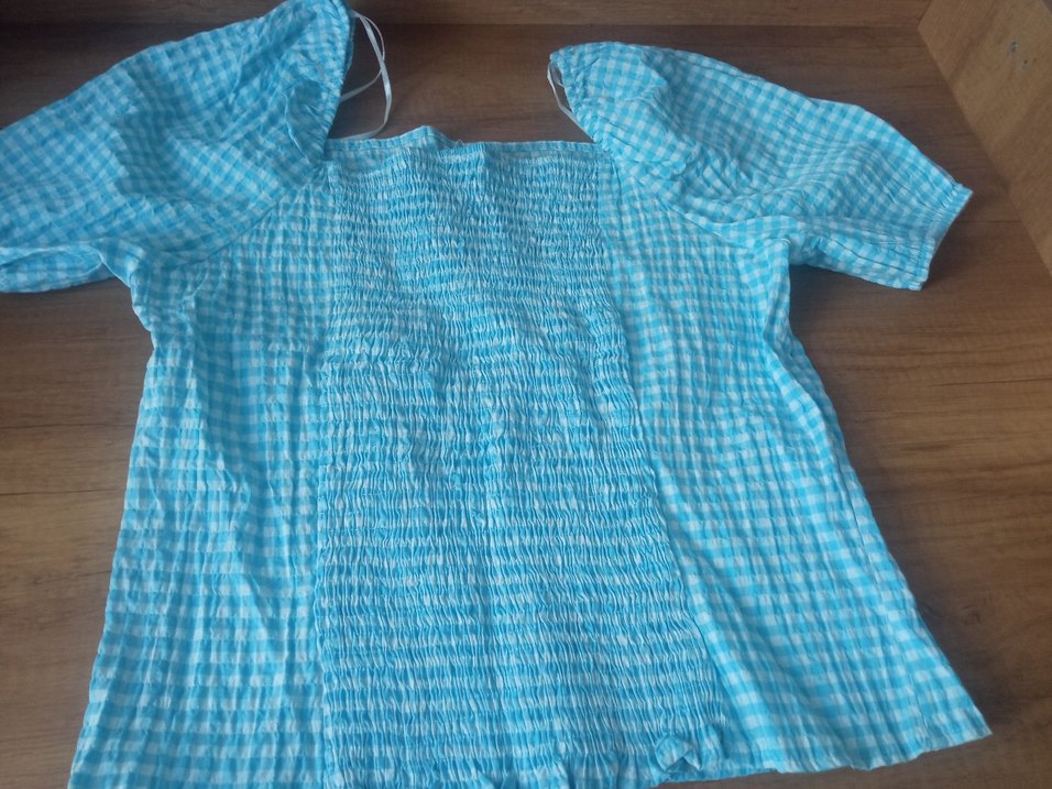 Mavi Bağcıklı Mini Bluz - Görsel 3