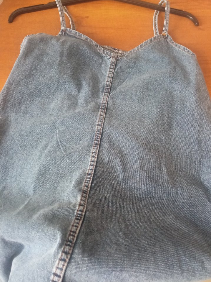 Mavi Denim Askılı Midi Elbise - Görsel 2