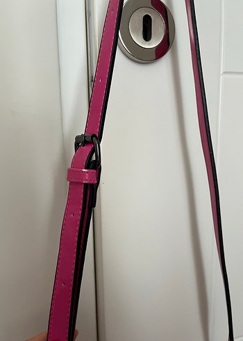 Pembe Deri Çizgili Kadın Çanta - Görsel 6