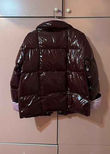 TWIST Bordo Parlak Kadın Kışlık Mont - Görsel 3