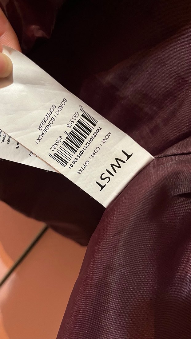 TWIST Bordo Parlak Kadın Kışlık Mont - Görsel 5