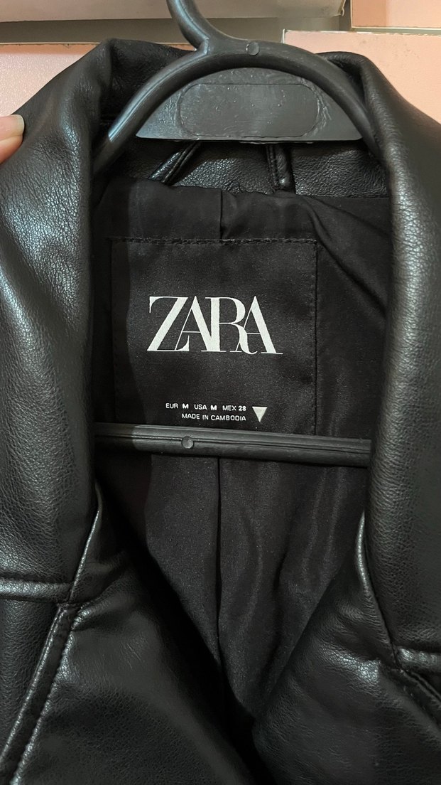 Kadın Siyah Biker Deri Ceket - Görsel 4