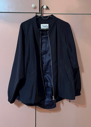 Lacivert Kadın Bomber Mont - Görsel 2