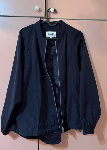 Lacivert Kadın Bomber Mont - Görsel 3