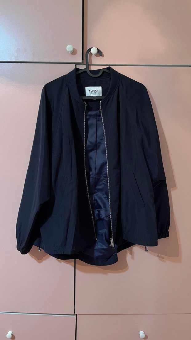 Lacivert Kadın Bomber Mont - Görsel 2