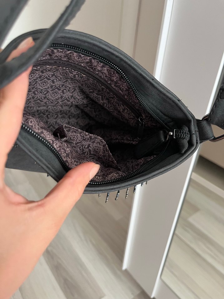 Deichmann Püsküllü Gri Süet Bohem Çanta - Görsel 5