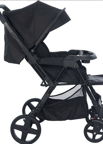 Siyah cift yönlü  Bebek Arabası - Görsel 3