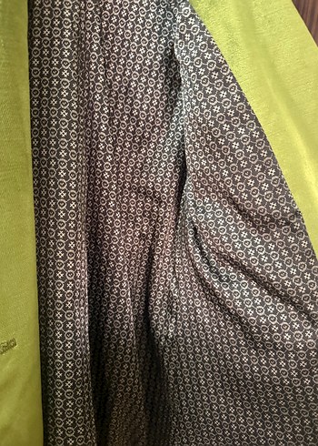 Düğmeli Uzun Yeşil Kadın Blazer - Görsel 3