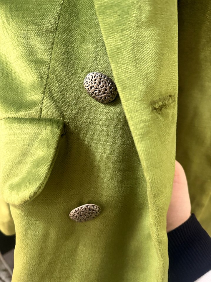 Düğmeli Uzun Yeşil Kadın Blazer - Görsel 5