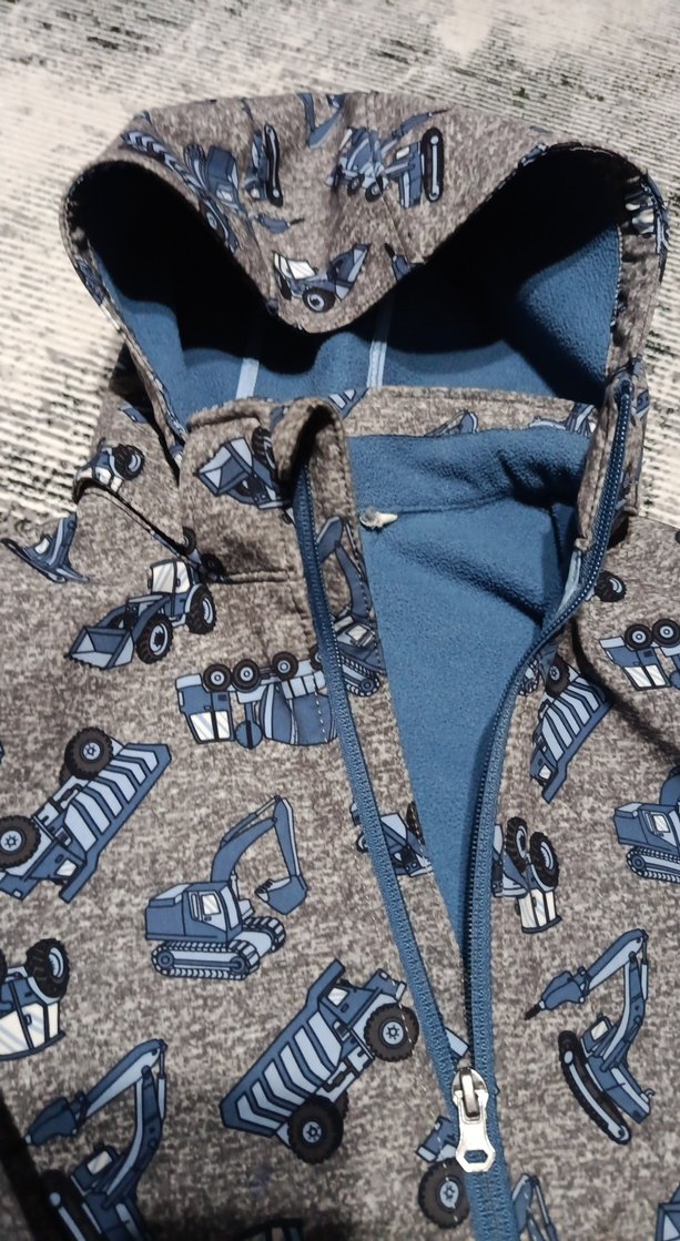 Kapüşonlu Gri Erkek Çocuk Fermuarlı Yağmurluk - Görsel 3