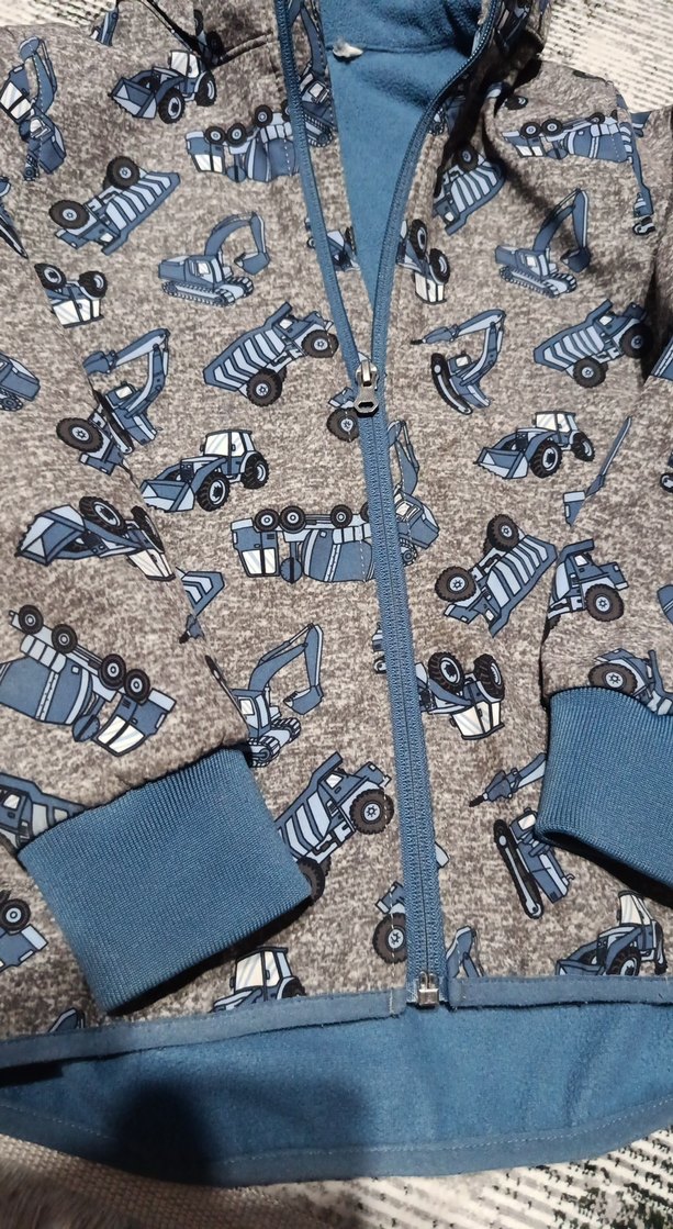 Kapüşonlu Gri Erkek Çocuk Fermuarlı Yağmurluk - Görsel 2