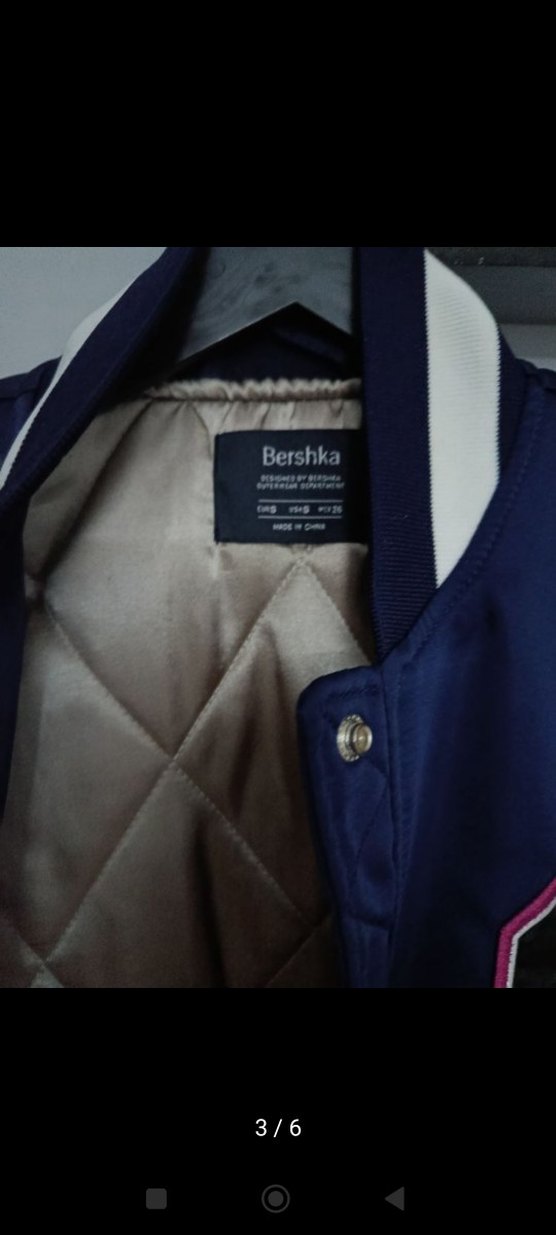 Düğmeli Erkek Mavi Bomber Ceket Nakışlı - Görsel 2