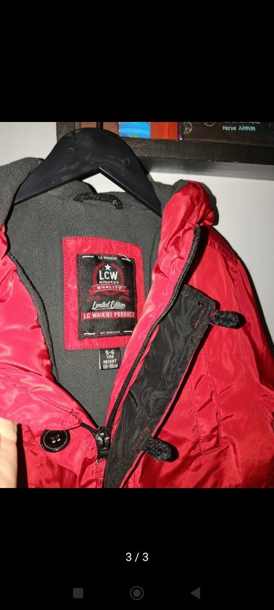 Kırmızı Erkek Çocuk Düğmeli Mont - Görsel 3