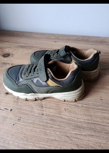 Haki Erkek Çocuk Kışlık Spor Ayakkabı Cırtcırtlı - Görsel 2