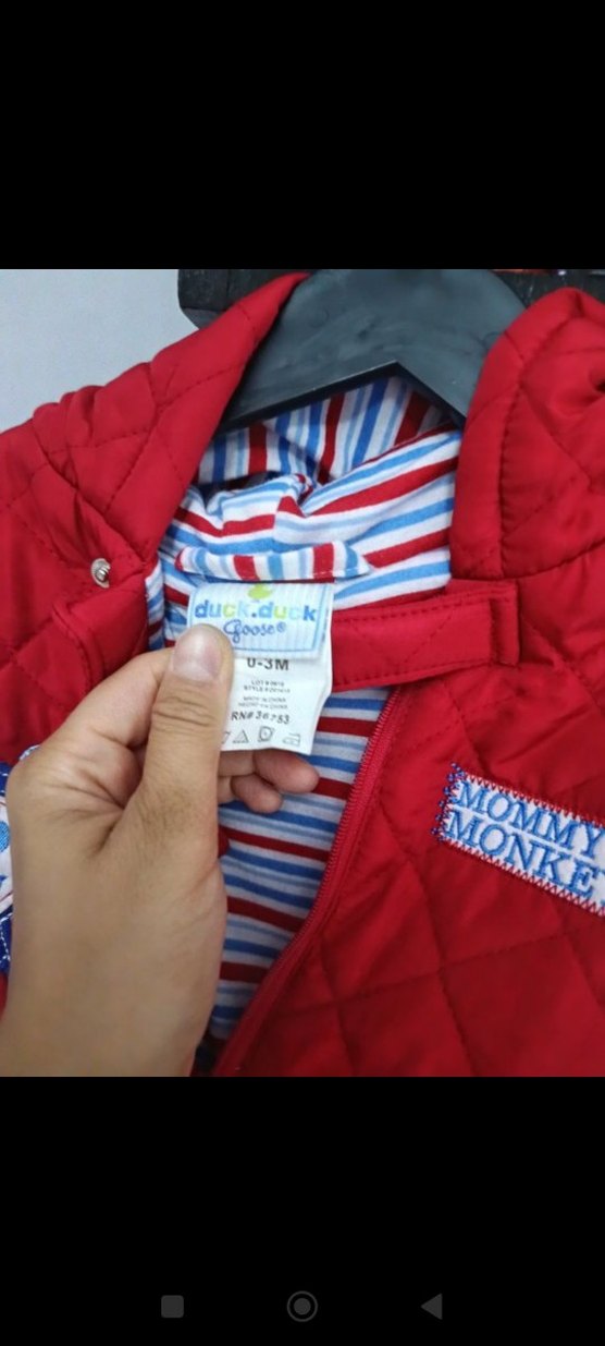 Nakışlı Kırmızı Bebek Tulum Mont - Görsel 2