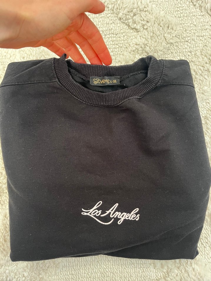 Siyah Nakışlı Uzun Kollu Salaş Sweatshirt - Görsel 3