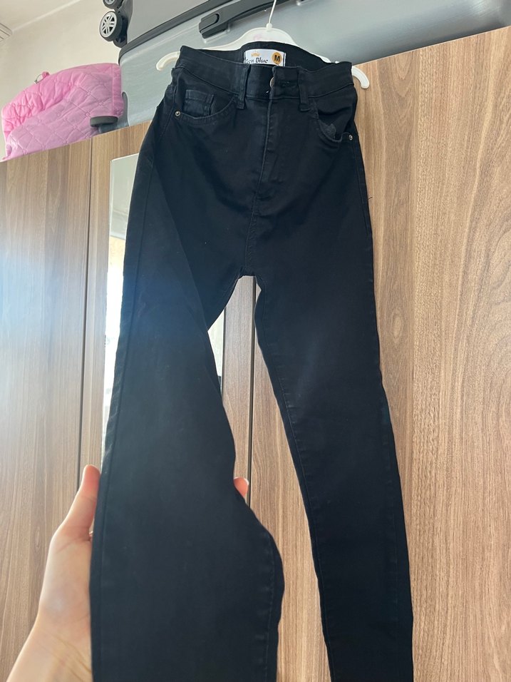 Siyah Kadın Dar Kesim tam boy Kot Pantolon - Görsel 2