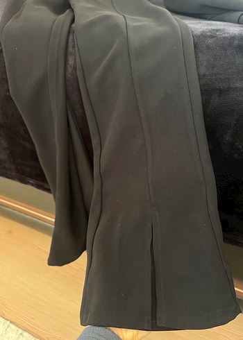 Siyah Tüylü Uzun Kadın Blazer Ceket pantolon takım - Görsel 2