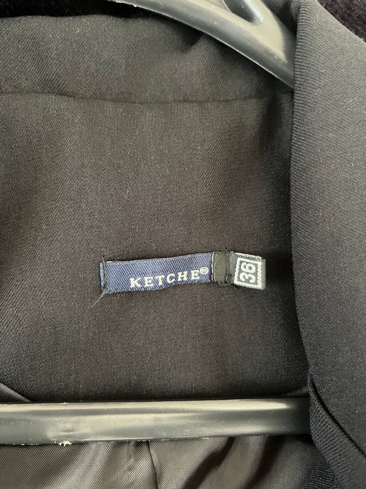 Siyah Tüylü Uzun Kadın Blazer Ceket pantolon takım - Görsel 3