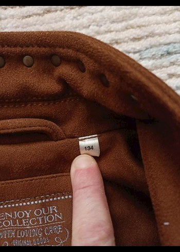 Kız çocuk kahverengi Süet Ceket - Görsel 2