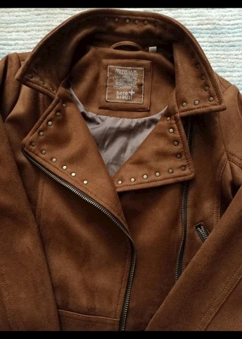 Kız çocuk kahverengi Süet Ceket - Görsel 5