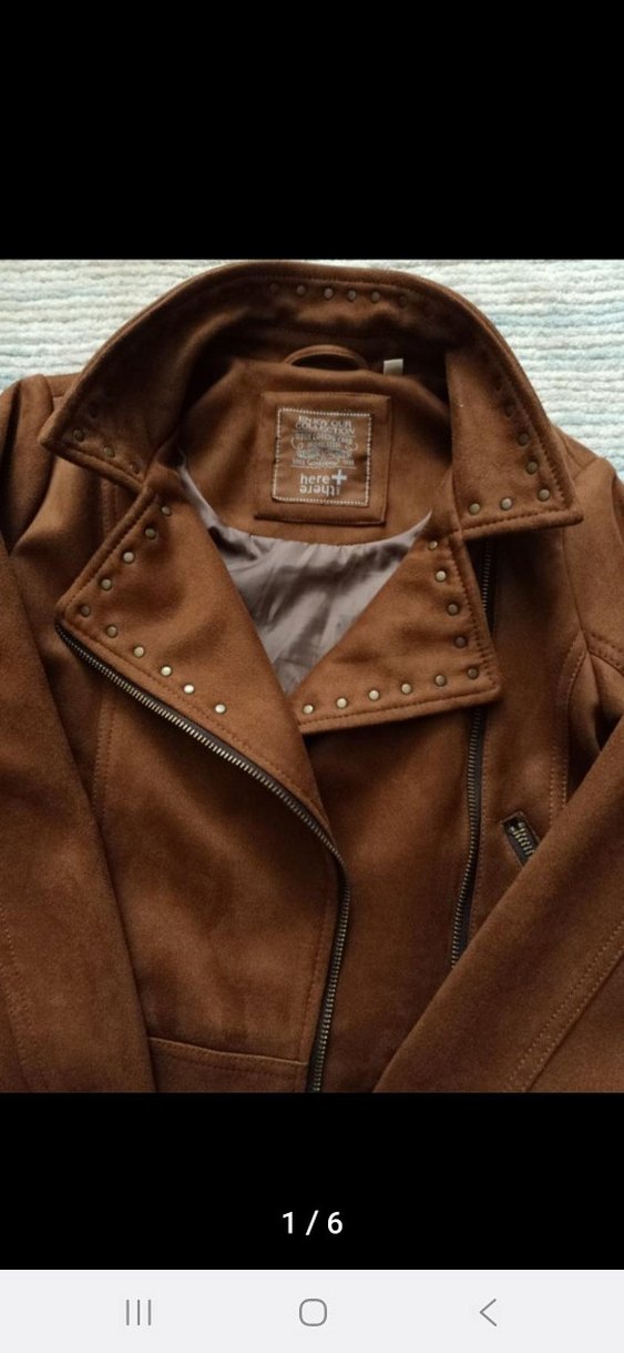 Kız çocuk kahverengi Süet Ceket - Görsel 5