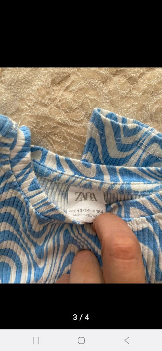 Mavi Bağlama Desenli Uzun Kollu Bluz - Görsel 3