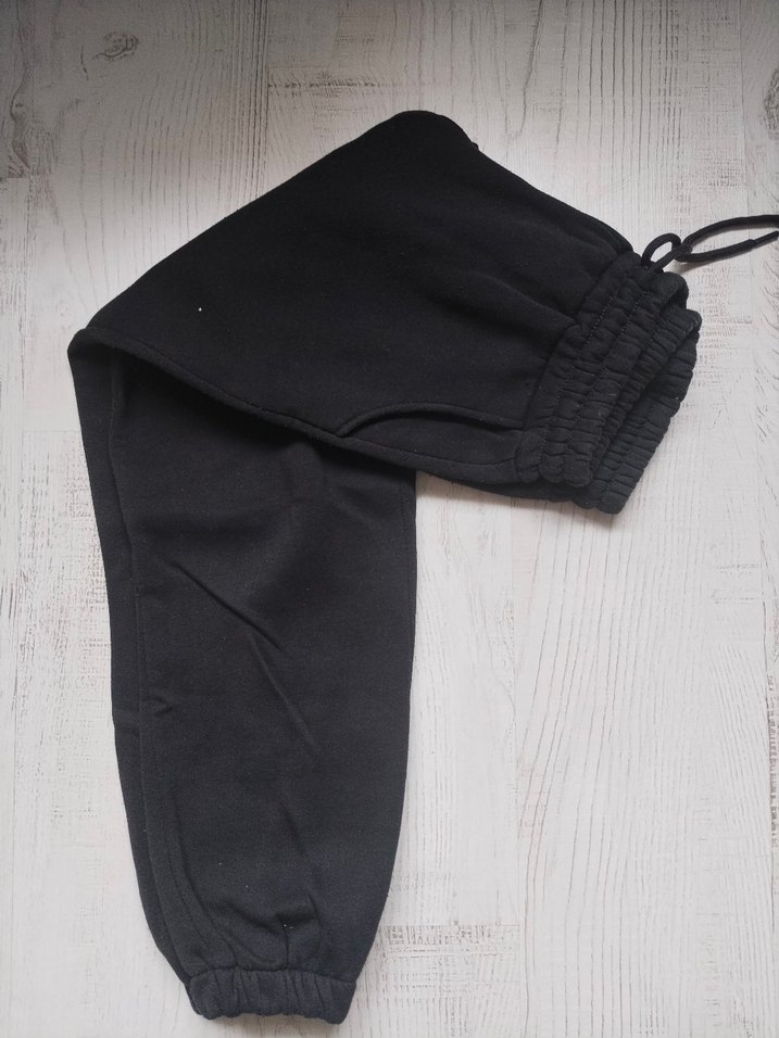 Siyah Rahat Kesim Kadın Eşofman Altı - Görsel 2