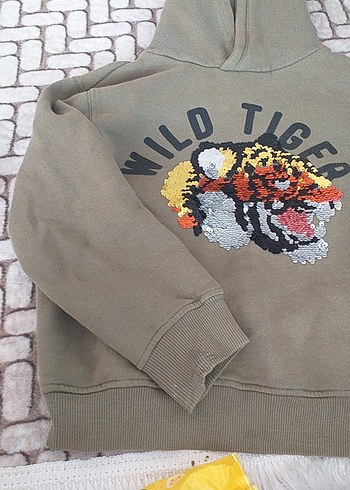 Zara Kapüşonlu, Baskılı, kiz Sweatshirt