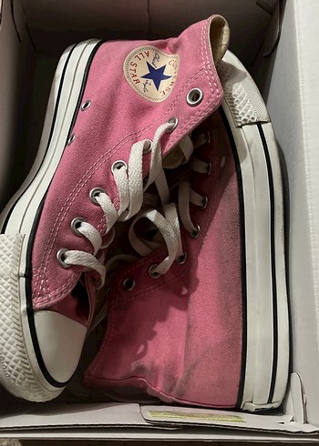 Pembe Kadın Converse Bağcıklı, Düz Taban