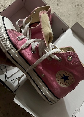 37,5 Beden Pembe Kadın Converse Bağcıklı, Düz Taban
