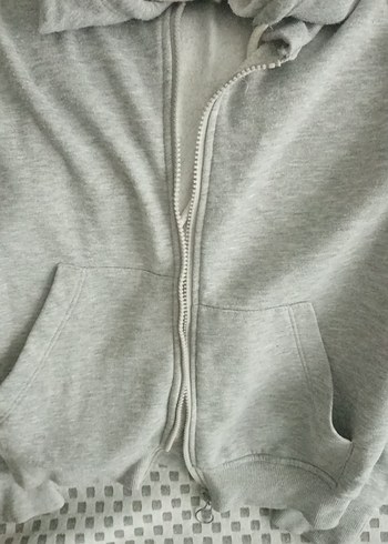 Gri Fermuarlı Kadın Sweatshirt