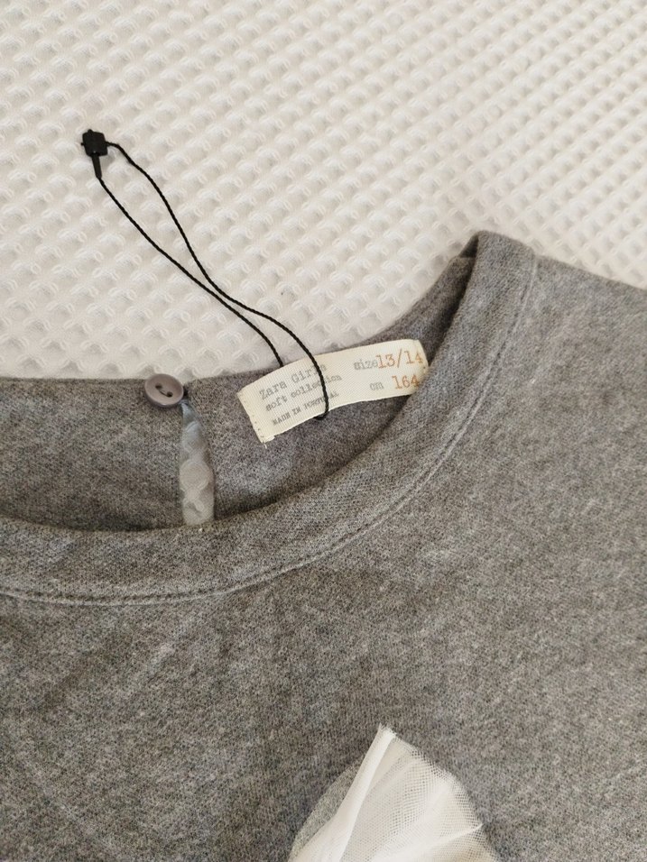 Zara 13-14 beden  marka Kız Çocuk Gri Kısa Kollu Elbise - Görsel 2