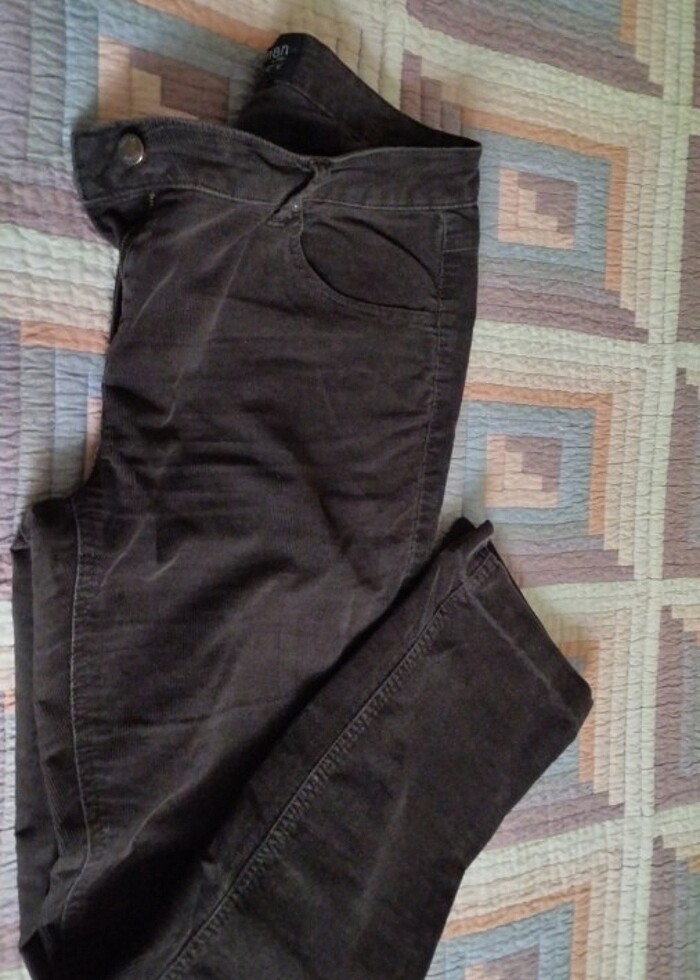 Kahverengi kadife pantolon - Görsel 2