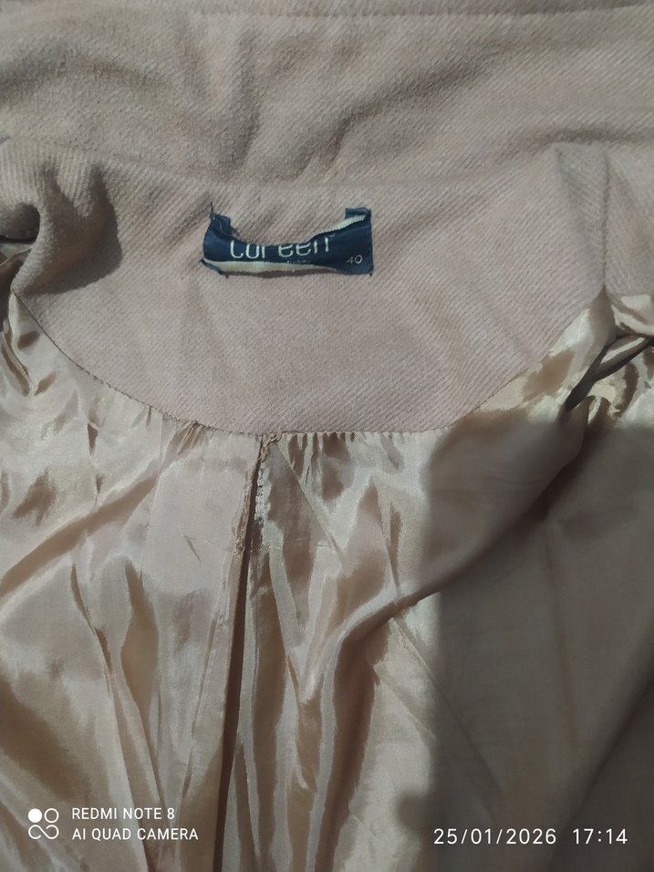 Kahverengi Uzun Kadın Kaban Kürklü Kapüşonlu - Görsel 2