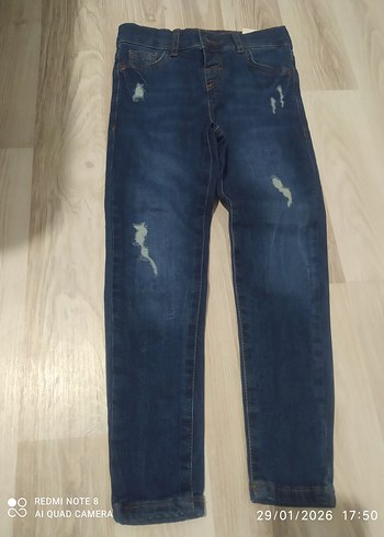 unisex dar kalıp 4-5 yaş kot pantalon - Görsel 2