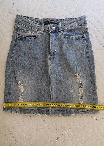 Diğer Gri Denim Midi Etek