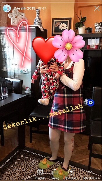 38 Beden çeşitli Renk Kareli kışlık salopet