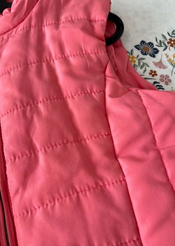 Kız Çocuk Parlak Pembe Fermuarlı Yelek - Görsel 6