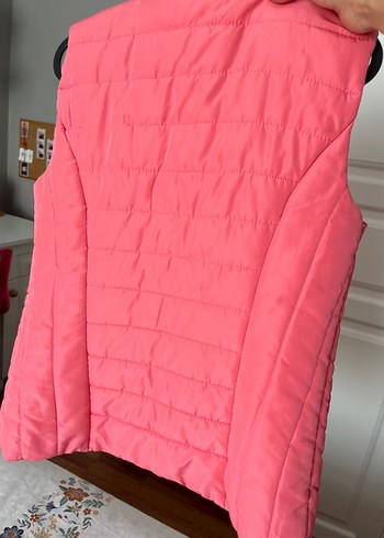 Kız Çocuk Parlak Pembe Fermuarlı Yelek - Görsel 2