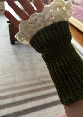 Yeşil vintage el yapımı eldiven - Görsel 6