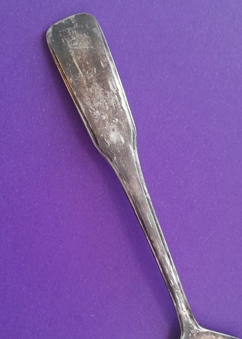 American Vintage Antika gümüş kaplama damgalı Kaşık