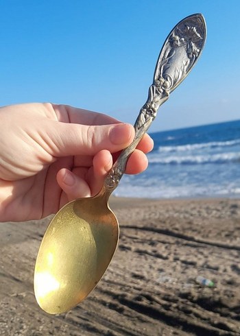 Antika pirinç damgalı yemek kaşığı - Görsel 3